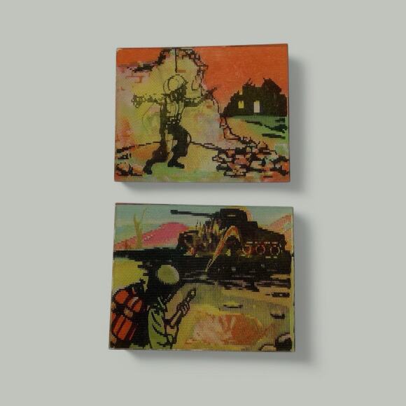 Flicker Vari-Vue Vintage war military tank grenade flame throw Winkie Lenticular - Picture 1 of 6